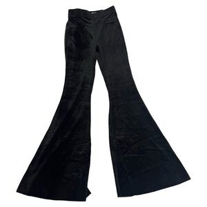 KANCAN high rise pants wide leg black velvet corduroy size S NWT